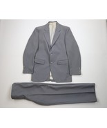 Vtg 70s Streetwear Mens 39R 2 Piece Knit Suit Wedding Gray Pinstripe 30x... - $3,286.35 MXN