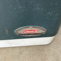 Vintage Coleman Cooler Ice Chest Steel Belted Green Mid Century Modern - £98.90 GBP