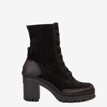 The Elera Black Leather Block Heel Women Boot image 4