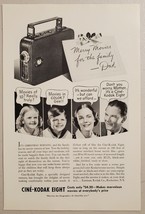 1937 Print Ad Cine-Kodak Eight Movie Cameras For the Family - $15.28