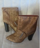 SEE BY CHLOE Designer Metallic Gold Pointed Toe Heel Bootie Shoes 39.5 $... - $378.96 CAD