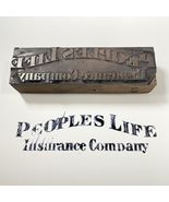 Vintage Printing block People’s Life Insurance Company 4 5/8 x 1/4” - €7,75 EUR