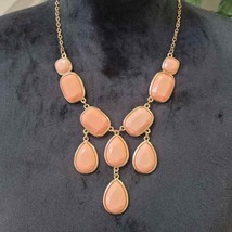 Women&#39;s Pink Oval Link Beaded Chunky Statement Jewelry Necklace - $25.00