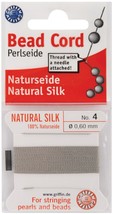 Natural Silk Bead Cord .6mmX2m Grey - $1,372.36 MXN