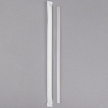 100 7 3/4&#39;&#39; Jumbo Translucent Wrapped Straws - £5.16 GBP