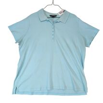 Lands End Light Blue Polo Shirt Top Women&#39;s Plus Size 1X 7-Button Short ... - $20.00