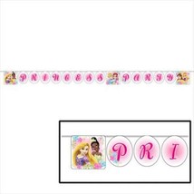 Disney Fanciful Princess Jointed Plastic Happy Birthday Banner Party Sup... - £1.76 GBP