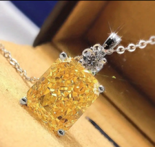 Citrine Necklace gemstone Crystal Pendant 925 Sterling Silver Chain - £7.60 GBP