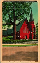 Vtg Linen Postcard Greenville South Carolina SC Christ Church UNP Q17 - £3.12 GBP