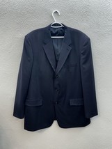 Cross &amp; Winsor Mens Suit Coat Size 46L Blue Wool Three Button Up Single Breasted - £14.28 GBP