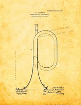 Wind Musical Instrument Patent Print - Golden Look - £6.22 GBP+