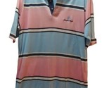 Izod Club Cerromar Beach PR polo shirt blue pink colorblock striped M vi... - $20.78