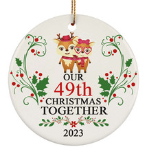 Funny Couple Deer Ornament Gift Decor 49th Wedding Anniversary 49 Year Christmas - £11.80 GBP