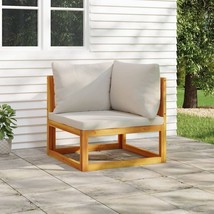 Sectional Corner Sofa with Light Gray Cushions Solid Wood Acacia - $168.49