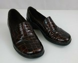 Clarks Women’s Brown Faux Leather Embossed Crocks Size 7.5M - $29.09