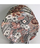 4 Pasta Bowl 9.5 Inch Rustic Red And White Flowers Made In Portugal New - $64.48 CAD