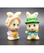 Vtg Pair 2 1/4&quot; Taper Wax Easter Bunny Rabbit Candles Boy/Girl - $184.66 MXN