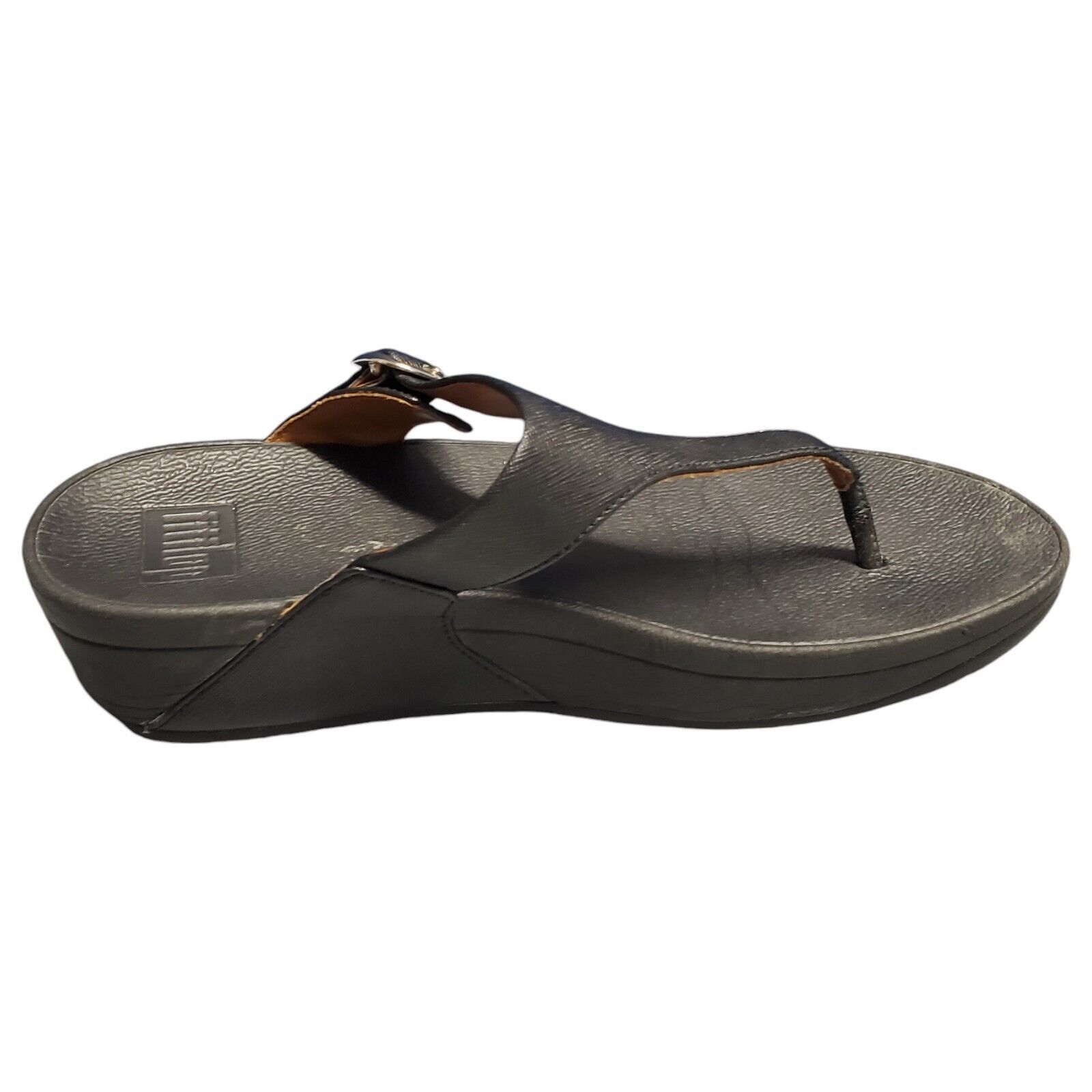 Fitflop Platform Thong Sandal Women Size 7 Black Casual Comfort Slip On ... - $22.38