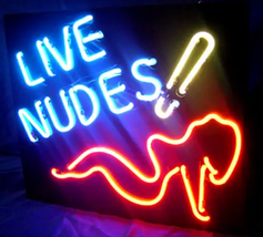Live Nudes Sexy Girls Beer Bar Neon Sign 16&quot;x14&quot; - £109.05 GBP