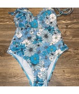 Xhilaration Womens Medium One Piece Swimsuit Blue Floral. W - £13.36 GBP
