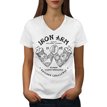 Wellcoda Iron Arm Sailor Sport Womens V-Neck T-shirt, Iron Graphic Desig... - $20.05