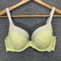 Victoria Secret Dream Angel Perfect Coverage Push Up Bra Yellow Shimmer Lace 34D - £11.70 GBP