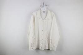 Vintage Orvis Womens Size 2XL XXL Blank Sheer Linen Collared Button Shirt White - £34.37 GBP