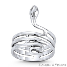 Snake Spirit Animal Serpentine Charm Boho Gypsy Wrap Ring in 925 Sterling Silver - £18.11 GBP