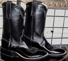 Anderson Bean Black Kidskin Showmanship Boots 6.5 E Ladies 7.5 to 8 Extr... - $299.99