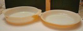 ANCHOR HOCKING FIRE KING PEACH LUSTER PIE DISH  &amp; NO 450 BAKING DISH - $18.00