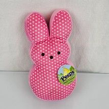 Peeps Pink &amp; White Polka Dot Bunny Rabbit Stuffed Animal Plush Easter 9&quot; NEW - £15.57 GBP