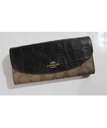 Coach F24354 Womens Signature Slim Envelope Wallet Khaki / Black - $138.35 CAD