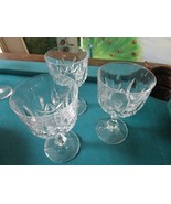 Depression Glass Hexagon Base 3 Wine GOBLETS 6 Champagne Etch Garlands P... - €64,38 EUR