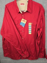 Wrangler XL Red Mens Long Sleeve Shirt New with Tags - $28.99