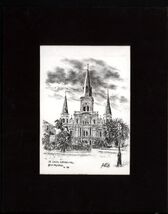 as found *  ST. LOUIS CATHEDRAL New Orleans done by BRENT McCARTHY with mat - $11.95
