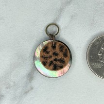 Hammered Metal Abalone Shell Upcycled Pendant Charm - £5.41 GBP
