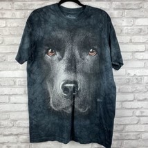 The Mountain Wolf Dog Face Warrior Black Tie Dye T Shirt Size Large  - £13.53 GBP
