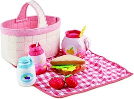 Hape Toddler Toddler Picnic Basket Set Soft Pretend Food Playset for Kids - £31.28 GBP