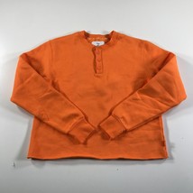 Tna Aritzia Sweatshirt Womens 2XS XXS Bright Orange Henley Button Neck - £18.43 GBP