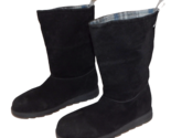 MUK LUKS Faux Suede Boots Plaid Lining Flat sz 6 New - $19.77