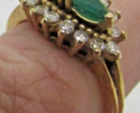 Woman&#39;s T&amp;L Brilliant 14K Yellow Gold Emerald Diamond Accent Ring Size 6.5 - $395.01