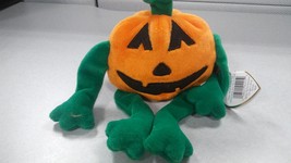 Ty Beanie Babies Pumkin The Halloween Beanie Orange and Green Pumpkin - £7.48 GBP