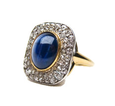 Victorian 0.96ct Rose Cut Diamond Blue Sapphire Pretty Christmas Wedding... - £354.05 GBP