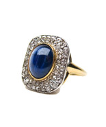 Victorian 0.96ct Rose Cut Diamond Blue Sapphire Pretty Christmas Wedding... - £357.19 GBP