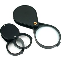 5X 4X 10X Magnifying Loupe Folding Pocket Magnifier Magnification Tools 2Pcs - £9.67 GBP
