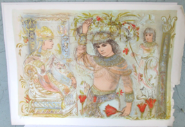 Large Antique Edna Hibel &quot;Aida&quot; Limited Edition Lithograph Pencil Signed Titled  - £386.87 GBP