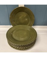 Set Of 6 Z Gallerie LUCCA Rope Pattern 8” Small Dessert Bread Plates Gre... - $67.82 CAD