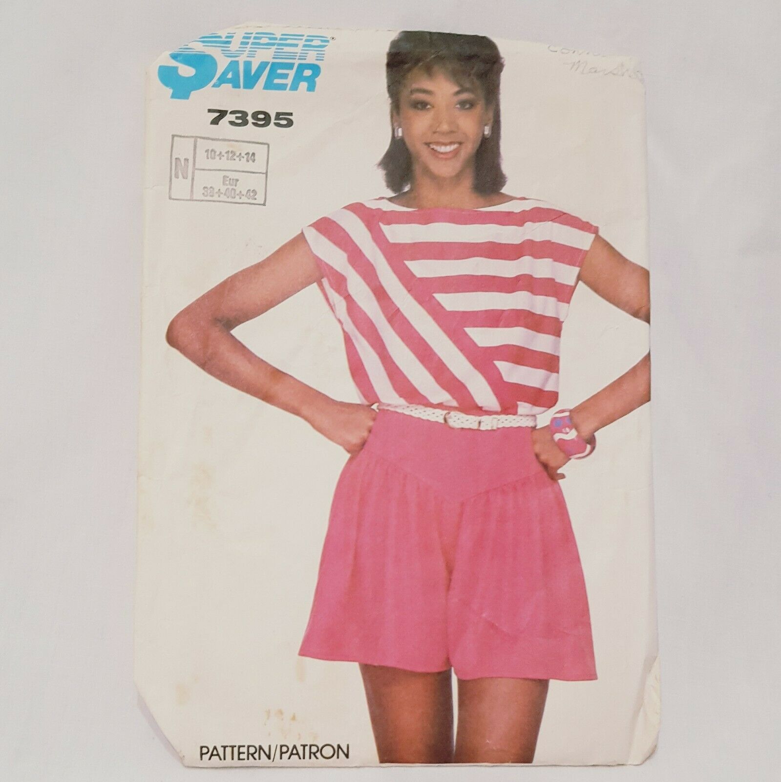 Misses Shorts Top Size 10 12 14 Simplicity 7395 Precut for size 14 Easy Sew 1986 - $15.99
