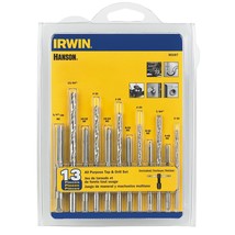 IRWIN Tools HANSON 80187 All-Purpose Bit with Tap 13 Piece Set , Red - $44.99