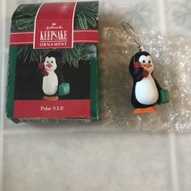 1990 Polar VIP - Hallmark Ornament Penguin with briefcase &amp; vintage mobile phone - £11.06 GBP